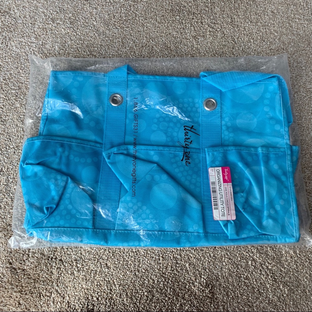 New Thirty One Organizing Utility Tote Bag Aqua